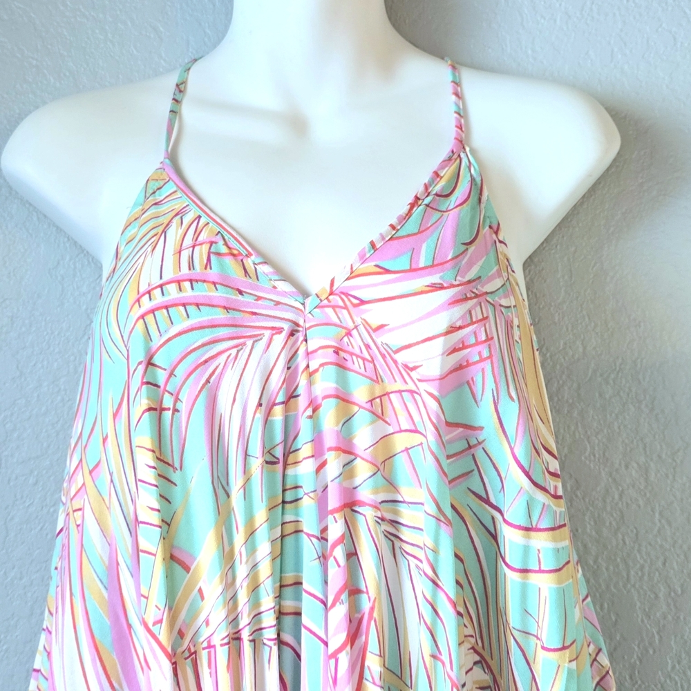 Japna Asymmetrical Dress * Palm Tropical Print * Size Med/ Large * NWOT - Picture 3 of 8